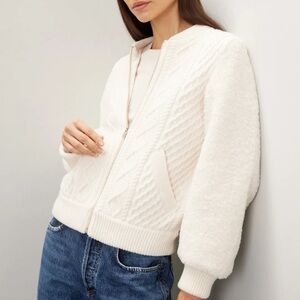 Maje Cream Teddy Jacket